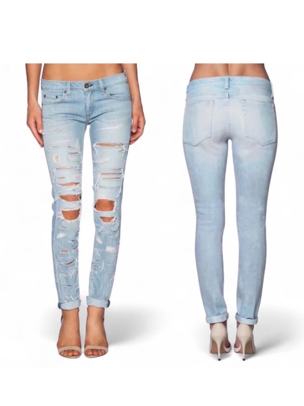 Rag & Bone The Dre Boyfriend Skinny Jean Thrasher Size 25 $295